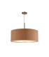 Baymont Satin Nickel E27 Single Pendant With 60cm Dual Faux Silk Shade Antique Gold/Ruby-4
