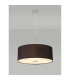Baymont Satin Nickel E27 Single Pendant With 60cm Faux Silk Shade Black/White Laminate-2