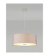 Baymont Satin Nickel E27 Single Pendant With 60cm Faux Silk Shade Grey/White Laminate-2