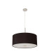 Baymont Satin Nickel E27 Single Pendant With 60cm Faux Silk Shade Black/White Laminate-5