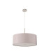 Baymont Satin Nickel E27 Single Pendant With 60cm Faux Silk Shade Grey/White Laminate-4