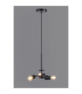 Baymont 25cm Satin Black 3 Light E27 Universal Single Pendant Suitable For A Vast Selection Of Shades-2