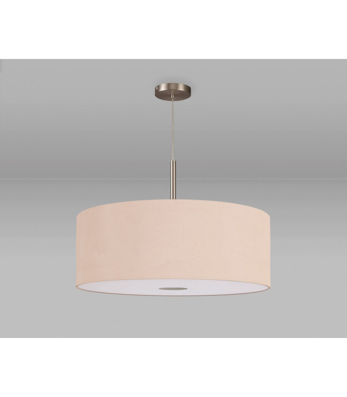 Baymont Satin Nickel E27 Single Pendant With 60cm Dual Faux Silk Shade Antique Gold/Ruby-14