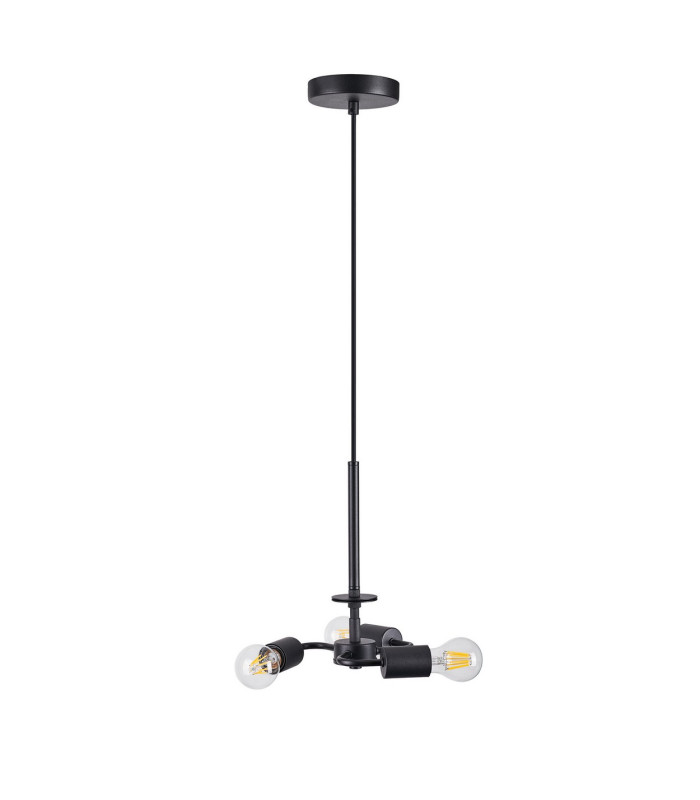 Baymont 25cm Satin Black 3 Light E27 Universal Single Pendant Suitable For A Vast Selection Of Shades-5