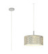 Baymont Polished Chrome 3 Light E27 Single Pendant With 40cm x 18cm Silver Leaf Shade-1
