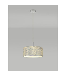 Baymont Polished Chrome 3 Light E27 Single Pendant With 40cm x 18cm Silver Leaf Shade-2