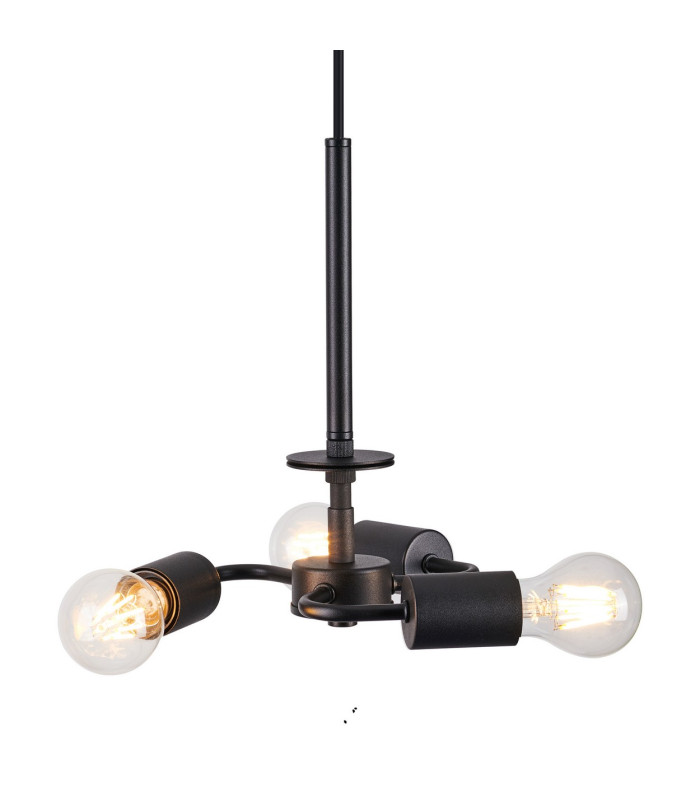 Baymont 25cm Satin Black 3 Light E27 Universal Single Pendant Suitable For A Vast Selection Of Shades-7