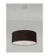 Baymont Satin Nickel E27 Single Pendant With 60cm Faux Silk Shade Black/White Laminate-14