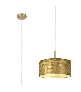 Baymont Antique Brass 3 Light E27 Single Pendant With 40cm x 18cm Gold Leaf Shade-1
