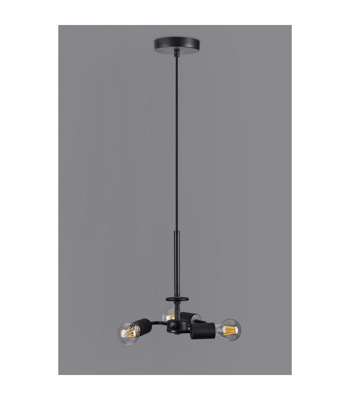 Baymont 25cm Satin Black 3 Light E27 Universal Single Pendant Suitable For A Vast Selection Of Shades-9