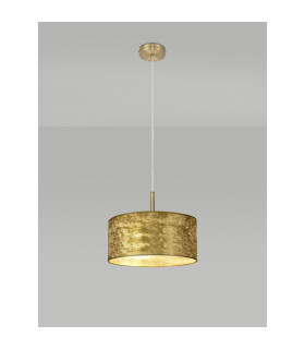 Baymont Antique Brass 3 Light E27 Single Pendant With 40cm x 18cm Gold Leaf Shade-2