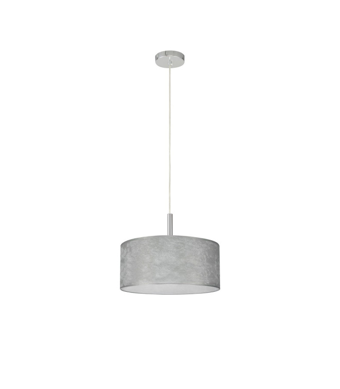 Baymont Polished Chrome 3 Light E27 Single Pendant With 40cm x 18cm Silver Leaf Shade-5