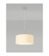 Baymont Polished Chrome 3 Light E27 Single Pendant With 40cm x 18cm Faux Silk Shade Ivory Pearl/White Laminate-2