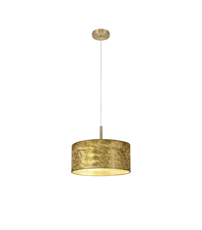 Baymont Antique Brass 3 Light E27 Single Pendant With 40cm x 18cm Gold Leaf Shade-4