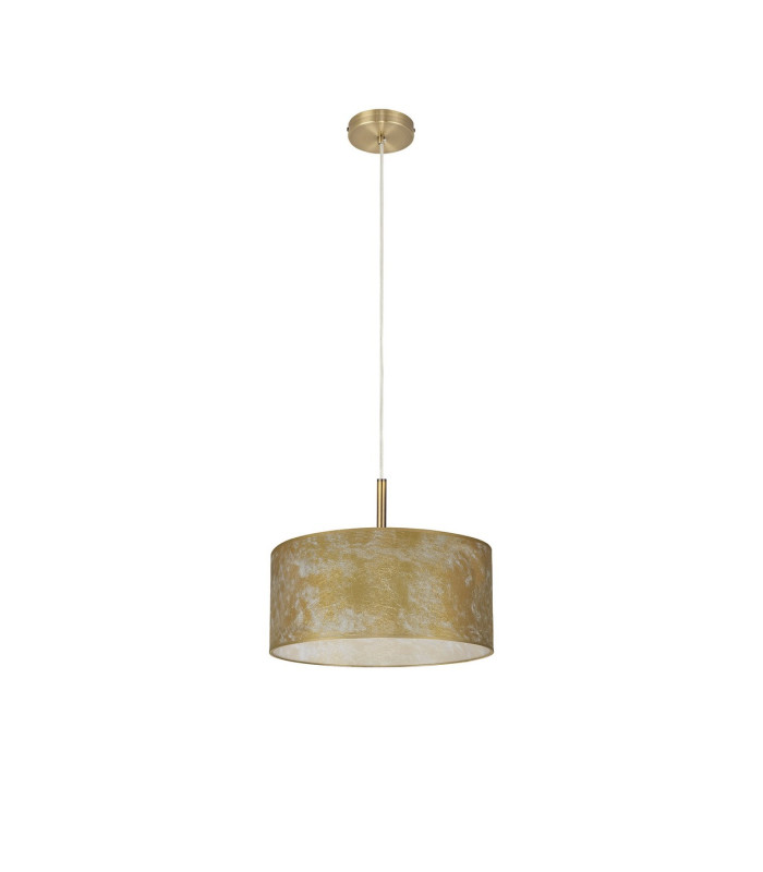 Baymont Antique Brass 3 Light E27 Single Pendant With 40cm x 18cm Gold Leaf Shade-5