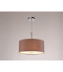 Baymont Polished Chrome 3 Light E27 Single Pendant With 40cm x 18cm x 18cm Dual Faux Silk Shade Taupe/Halo Gold-2