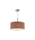 Baymont Polished Chrome 3 Light E27 Single Pendant With 40cm x 18cm x 18cm Dual Faux Silk Shade Taupe/Halo Gold-4