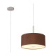 Baymont Polished Chrome 3 Light E27 Single Pendant With 40cm x 18cm Dual Faux Silk Shade Cocoa/Grecian Bronze-1