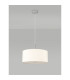 Baymont Polished Chrome 3 Light E27 Single Pendant With 40cm x 18cm Faux Silk Shade Ivory Pearl/White Laminate-14