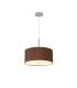 Baymont Polished Chrome 3 Light E27 Single Pendant With 40cm x 18cm Dual Faux Silk Shade Cocoa/Grecian Bronze-4