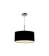 Baymont Polished Chrome 3 Light E27 Single Pendant With 40cm x 18cm Dual Faux Silk Shade Black/Green Olive-4
