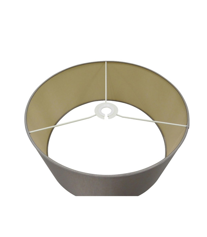 Baymont Polished Chrome 3 Light E27 Single Pendant With 40cm x 18cm x 18cm Dual Faux Silk Shade Taupe/Halo Gold-9