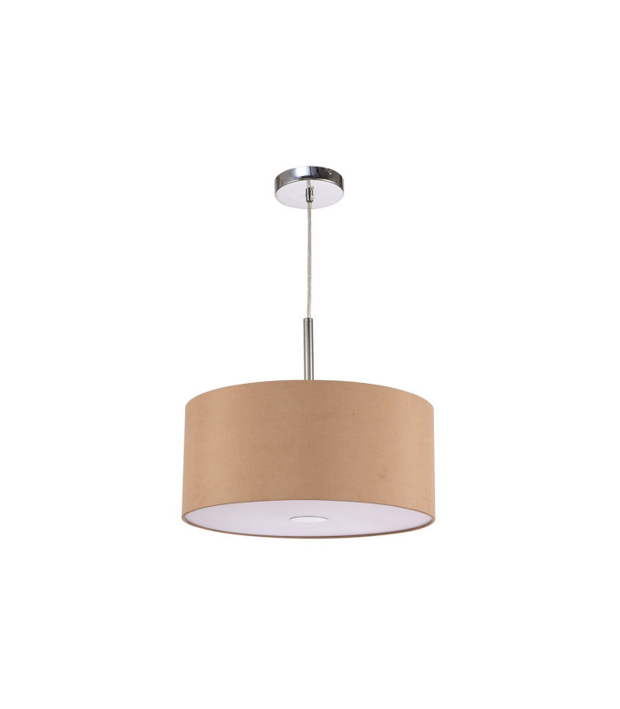 Baymont Polished Chrome 3 Light E27 Single Pendant With 40cm x 18cm Dual Faux Silk Shade Antique Gold/Ruby-5