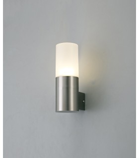 Upward Lighting Cylinder Wall Lamp, 10W LED IP44, 4000K, Stainless Steel , Frosted Polycarbonate Diffuser - 2