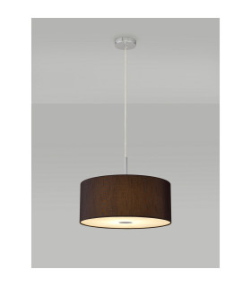Baymont Polished Chrome 3 Light E27 Single Pendant With 40cm x 18cm x 18cm Faux Silk Shade, Black/White Laminate