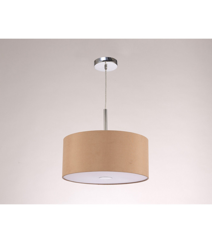 Baymont Polished Chrome 3 Light E27 Single Pendant With 40cm x 18cm Dual Faux Silk Shade Antique Gold/Ruby-14
