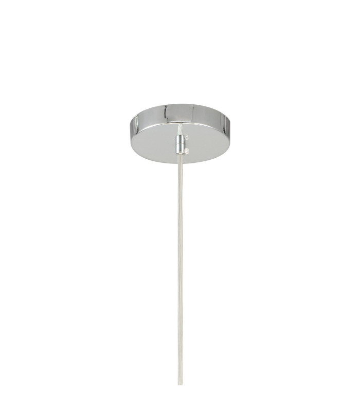 Baymont Polished Chrome 3 Light E27 Single Pendant With 40cm x 18cm x 18cm Faux Silk Shade, Black/White Laminate