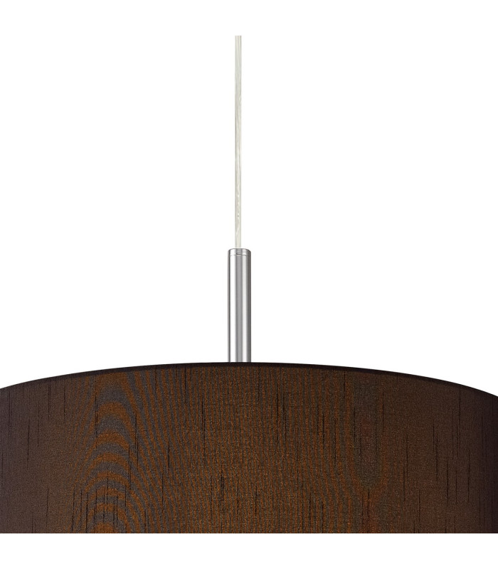 Baymont Polished Chrome 3 Light E27 Single Pendant With 40cm x 18cm x 18cm Faux Silk Shade, Black/White Laminate