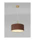 Baymont Antique Brass 3 Light E27 Single Pendant With 40cm x 18cm Dual Faux Silk Shade Raw Cocoa/Grecian Bronze-2