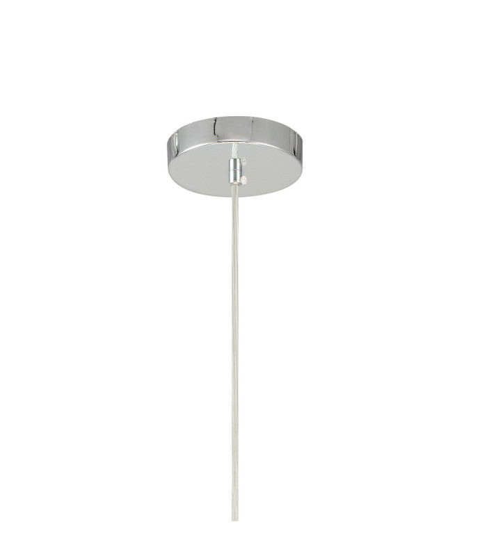Baymont Polished Chrome 3 Light E27 Single Pendant With 40cm x 18cm x 18cm Faux Silk Shade, Grey/White Laminate