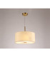Baymont Antique Brass 3 Light E27 Single Pendant With 40cm x 18cm Faux Silk Shade Ivory Pearl/White Laminate-2