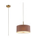 Baymont Antique Brass 3 Light E27 Single Pendant With 40cm x 18cm Dual Faux Silk Shade Taupe/Halo Gold-1