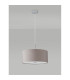 Baymont Polished Chrome 3 Light E27 Single Pendant With 40cm x 18cm x 18cm Faux Silk Shade, Grey/White Laminate