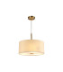 Baymont Antique Brass 3 Light E27 Single Pendant With 40cm x 18cm Faux Silk Shade Ivory Pearl/White Laminate-4