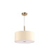 Baymont Antique Brass 3 Light E27 Single Pendant With 40cm x 18cm Faux Silk Shade Ivory Pearl/White Laminate-5