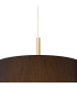 Baymont Antique Brass 3 Light E27 Single Pendant With 40cm x 18cm Faux Silk Shade, Black/White Laminate