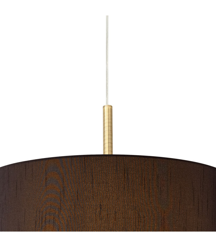 Baymont Antique Brass 3 Light E27 Single Pendant With 40cm x 18cm Faux Silk Shade, Black/White Laminate