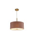 Baymont Antique Brass 3 Light E27 Single Pendant With 40cm x 18cm Dual Faux Silk Shade Taupe/Halo Gold-4