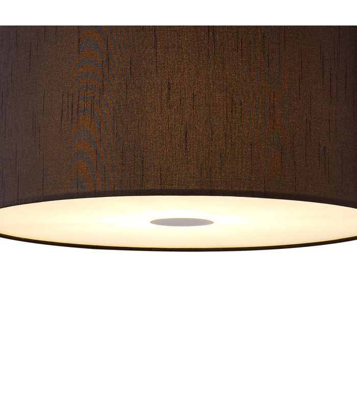 Baymont Antique Brass 3 Light E27 Single Pendant With 40cm x 18cm Faux Silk Shade, Black/White Laminate