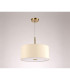 Baymont Antique Brass 3 Light E27 Single Pendant With 40cm x 18cm Faux Silk Shade Ivory Pearl/White Laminate-14