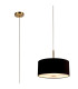 Baymont Antique Brass 3 Light E27 Single Pendant With 40cm x 18cm Dual Faux Silk Shade Black/Green Olive-1