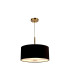 Baymont Antique Brass 3 Light E27 Single Pendant With 40cm x 18cm Dual Faux Silk Shade Black/Green Olive-4