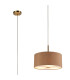 Baymont Antique Brass 3 Light E27 Single Pendant With 40cm x 18cm Dual Faux Silk Shade Antique Gold/Ruby-1