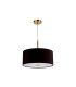 Baymont Antique Brass 3 Light E27 Single Pendant With 40cm x 18cm Dual Faux Silk Shade Black/Green Olive-5