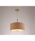 Baymont Antique Brass 3 Light E27 Single Pendant With 40cm x 18cm Dual Faux Silk Shade Antique Gold/Ruby-2