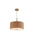 Baymont Antique Brass 3 Light E27 Single Pendant With 40cm x 18cm Dual Faux Silk Shade Antique Gold/Ruby-4